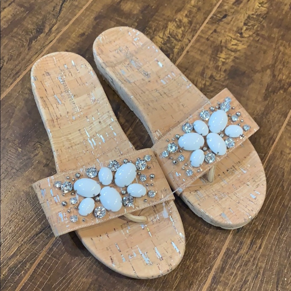 Donald Pliner Sandals Faux Diamond Rhinestone 10